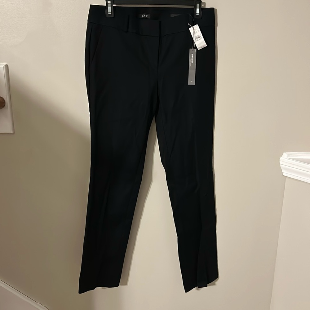 NWT Loft Black Straight Leg dress pants size 4